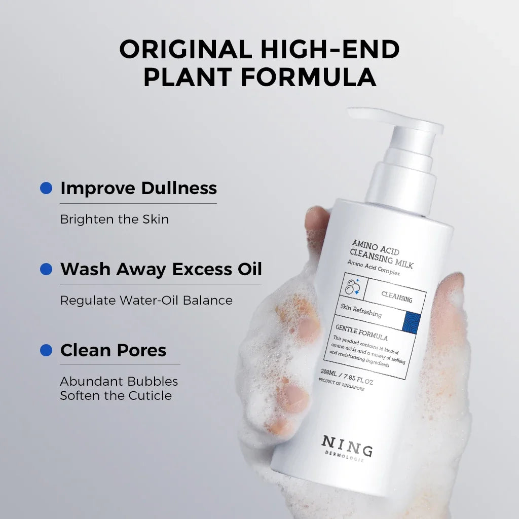 NING DERMOLOGIE Amino Acid Cleansing Milk – Gentle & Hydrating