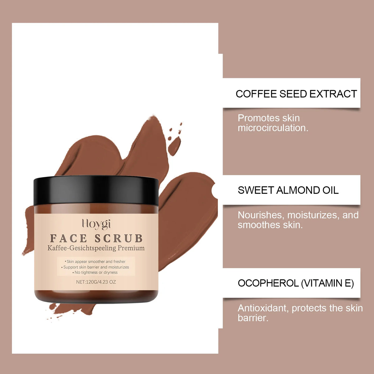 Hoygi Vanilla Coffee Facial Scrub 120g
