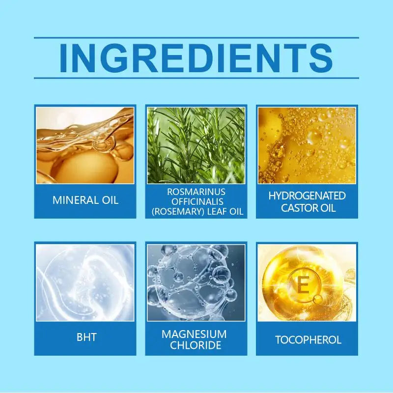 List of ingredients with corresponding images and names on a blue background