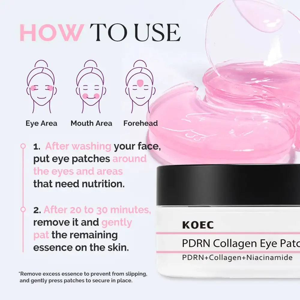 KOEC Salmon PDRN Pink Collagen Eye Patches – 60PCS