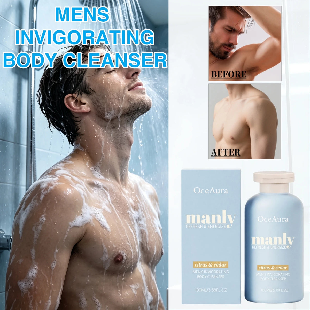 OceAura Men's Citrus Cedar Body Wash