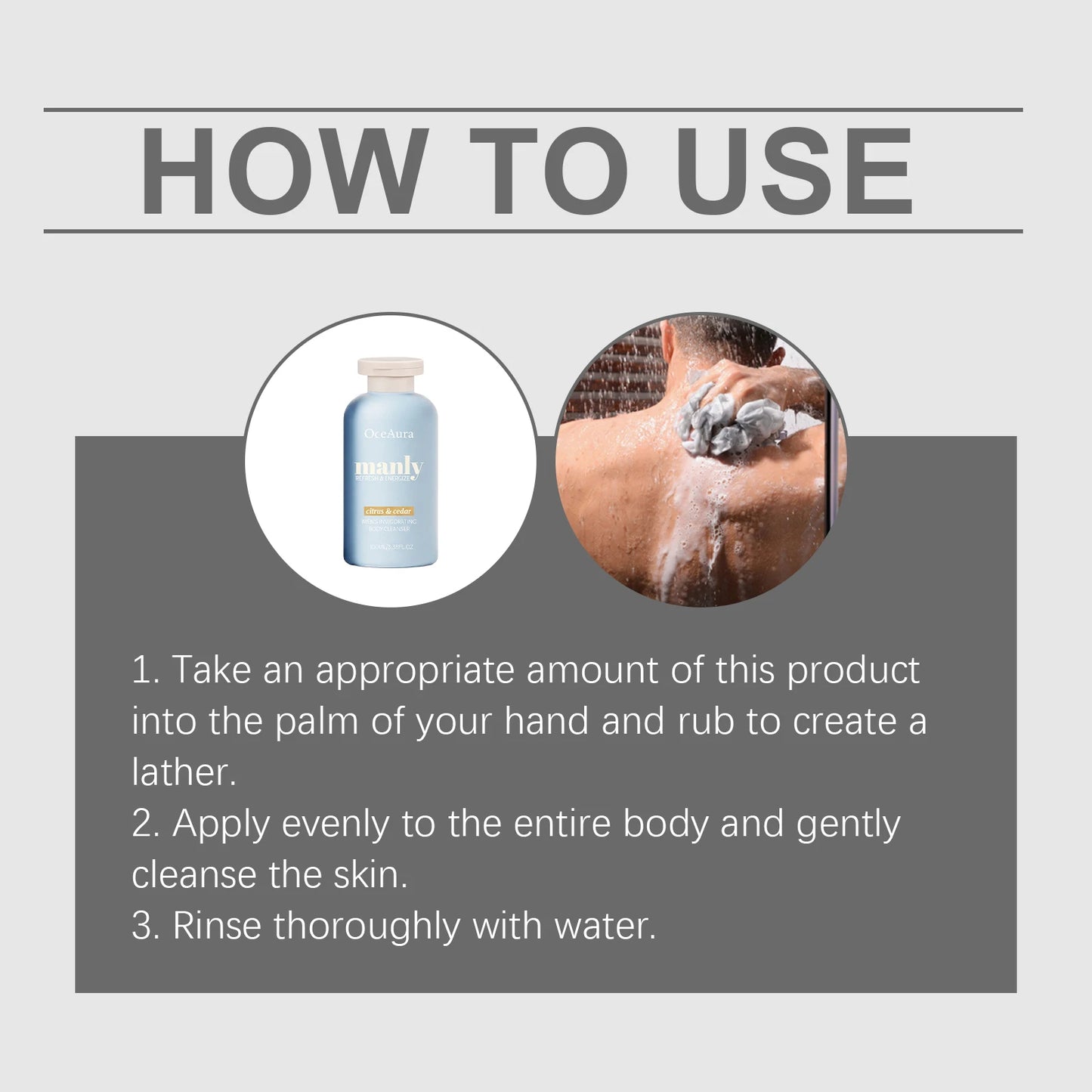 OceAura Men's Citrus Cedar Body Wash