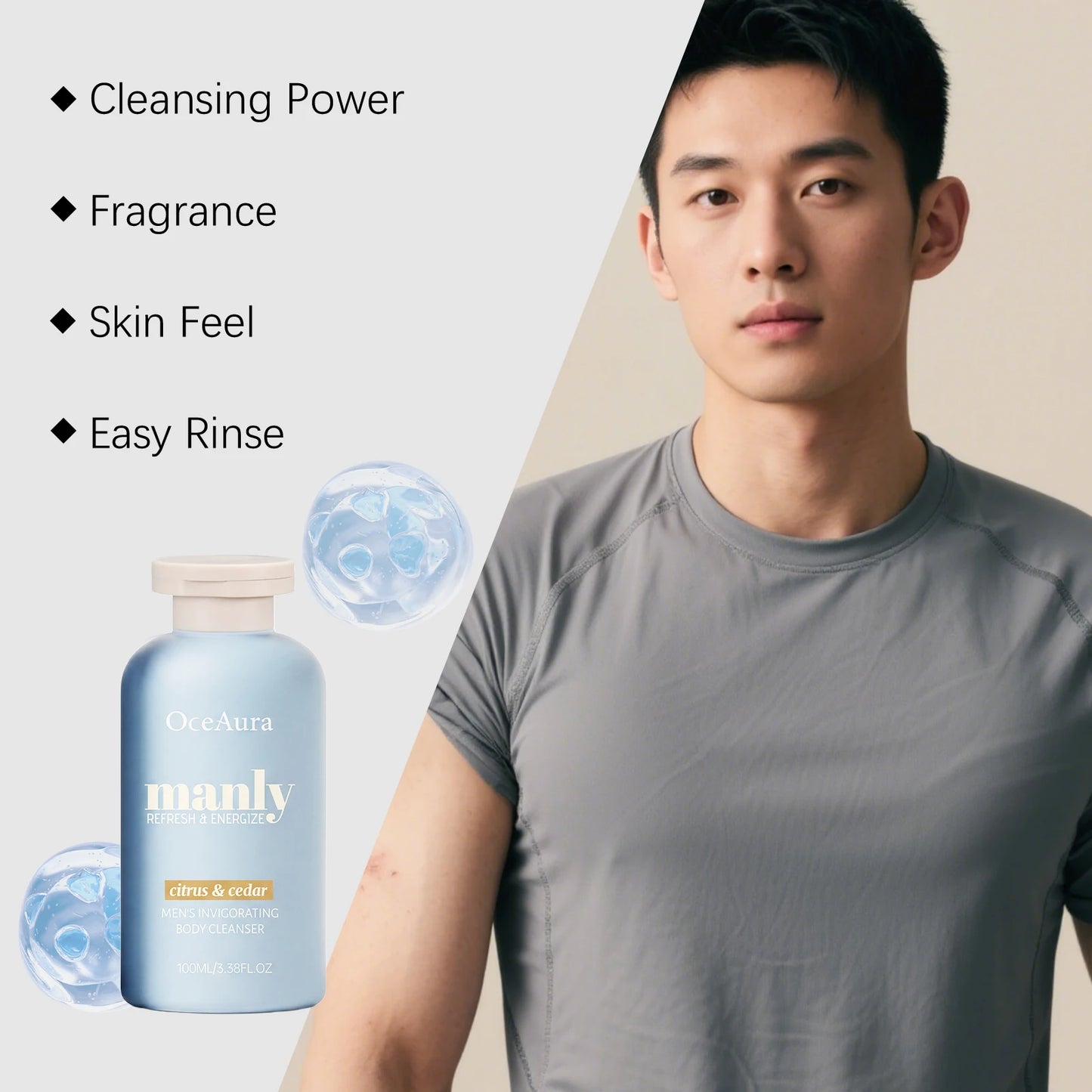 OceAura Men's Citrus Cedar Body Wash