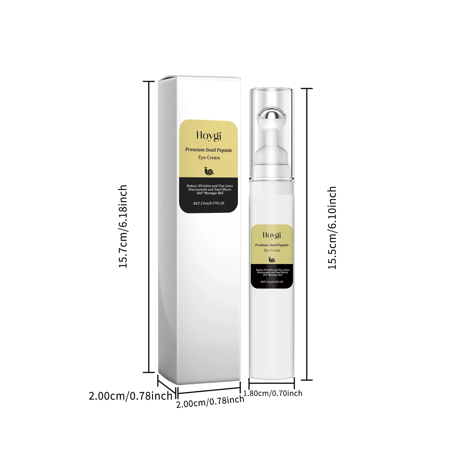 Hoygi Snail Peptide Eye Cream – Hydrating Roller