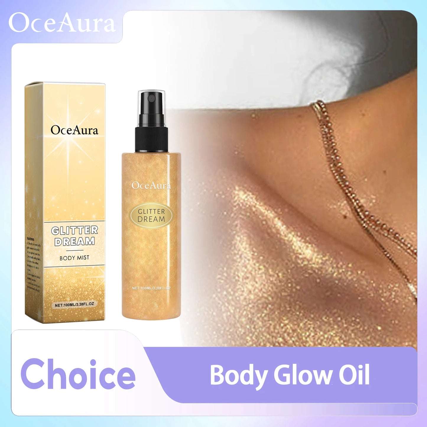 OceAura Shimmer Glitter Body Spray