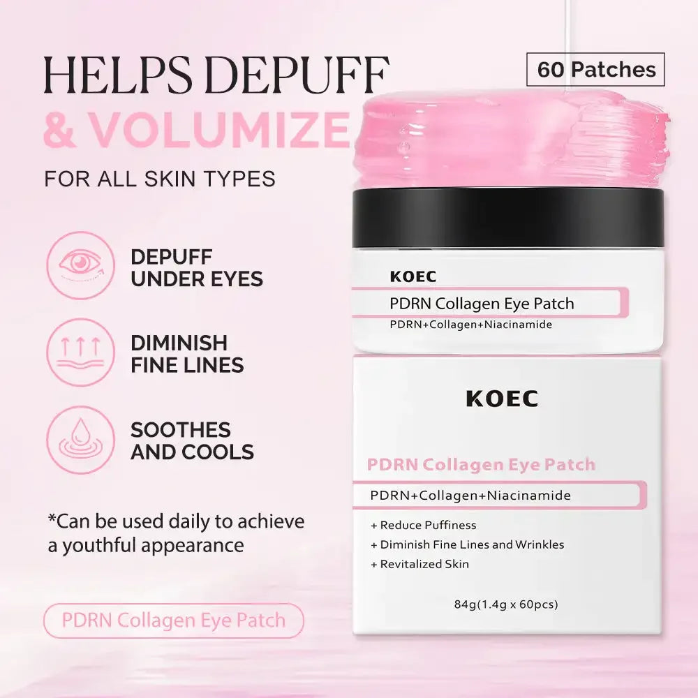 KOEC Salmon PDRN Pink Collagen Eye Patches – 60PCS